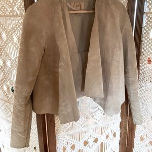 H&M Tan Leather Suede Jacket